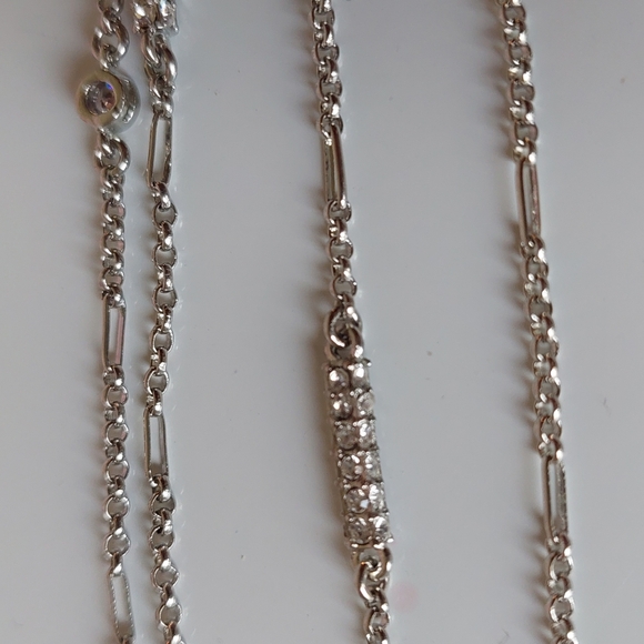 Sutra Prayer Wheel Insp Crystal Rondell Stations 36" Necklace~ Rhodium Plated. - Picture 6 of 7